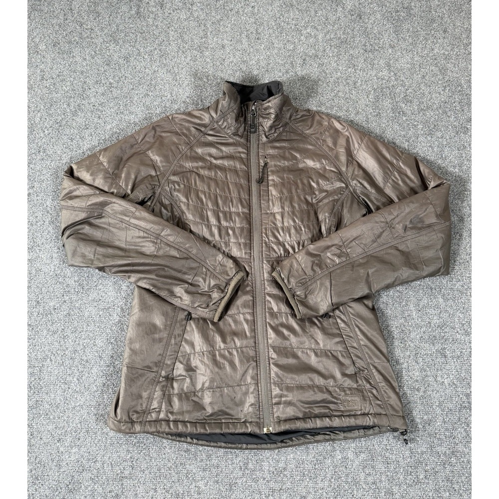 REI Revelcloud Jacket Womens Medium Gray PrimaLoft Pertex Insulated Packable